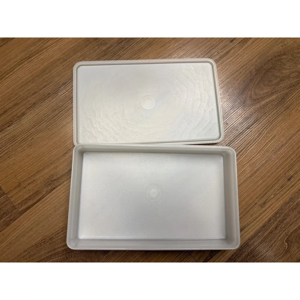 Vtg 70s Tupperware Sheer Frost Deli Bacon Container 794-5 Meats 7‎ X 11.5 X 2 in